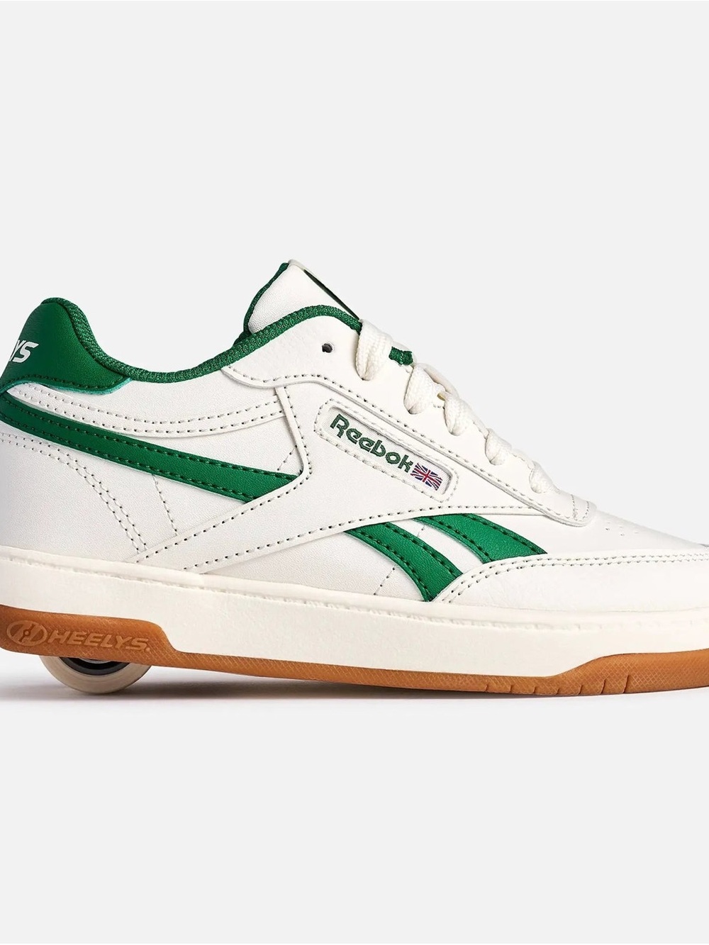 Reebok Heely club c White & Green Low-Top Sneaker with Gum Sole
